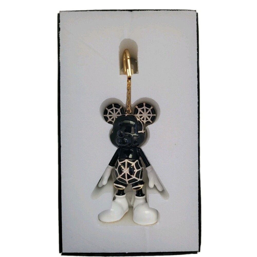 Disney x Baublebar Bag Charm Mickey Mouse Halloween Spider Web Black Keychain